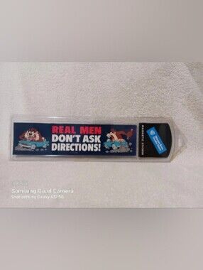 Vintage Looney tunes real men don't ask directions magnetic sticker